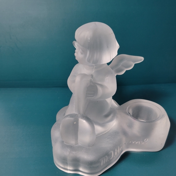 MJ HUMMEL FROSTED GLASS CANDLE HOLDER ANGEL - Picture 3 of 9